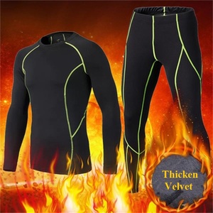 Setelan baju latihan binaraga pria, setelan baju Joger kebugaran Gym, baju latihan otot, kaus lengan panjang 2 potong - Product Image 6