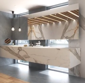 Contemporáneo 3200mm x 1600mm 3D tinta impresa losa de piedra Artificial 18/20/30mm pulido encimeras de tocador de cocina - Product Image 2