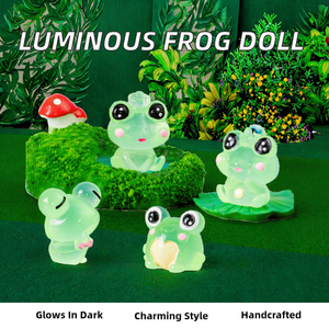Хит продаж, креативная мультяшная фигурка животных, милая светящаяся кукла-лягушка для сада, дома, бонсай, Рыба для аквариума - Product Image 2