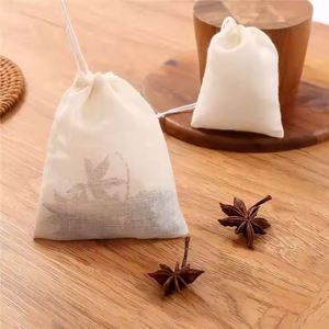 Bolsas de Té al por Mayor, Tamaño Personalizado, Bolsas de Tela de Algodón con Cordón para Baño de Pies con Hierbas Medicinales Chinas, Bolsa Filtradora de Té - Product Image 5