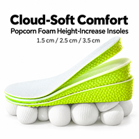 Semelles intérieures EVA personnalisées d'usine OEM, vente chaude, désodorisantes, orthopédiques, rehaussantes pour baskets, augmentation de la hauteur de 3 cm, absorbant les chocs