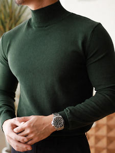 Suéter de Punto Personalizado para Hombre, Estilo Antiguo, con Patrón de <span class=keywords><strong>Dinero</strong></span> y Cuello Semicolchado. Fabricante OEM. Marca Privada. MOQ bajo. - Product Image 2