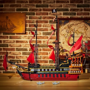 MOC-Jouet de Construction <span class=keywords><strong>à</strong></span> Collectionner pour Enfant et <span class=keywords><strong>Adulte</strong></span>, Modèle de <span class=keywords><strong>Bateau</strong></span> Brique de Bricolage Rouge, Jouet de Construction, Cadeau, 3694 Pièces - Product Image 4
