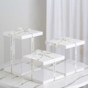 10 boîtes à gâteaux transparentes hautes, contenants pour gâteaux, boîtes de transport, boîtes cadeaux transparentes, présentoirs pour pâtisserie, 10*10*12 pouces - Product Image 4