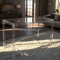 Vente en gros de meubles commerciaux au design moderne bureau en acrylique transparent table console en acrylique transparent à usage domestique épais et robuste