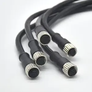M12 8 Pin Ethernet Connector to <b>RJ45</b> CAT5 <b>Cable</b> IP67 Waterproof Industrial Network Connector - Product Image 2