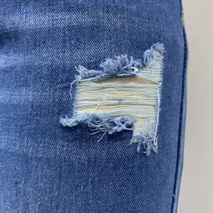 Jean déchiré vintage imprimé pour femme, taille haute, coupe ample et large, jambe droite, en denim, taille XL, décontracté pour l'été - Product Image 6