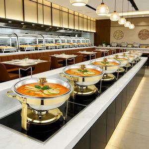 Support de chauffe-plat en acier inoxydable à alimentation alcoolisée avec arrêt automatique de sécurité pour usage commercial, support suspendu pour réchaud de buffet - Product Image 3