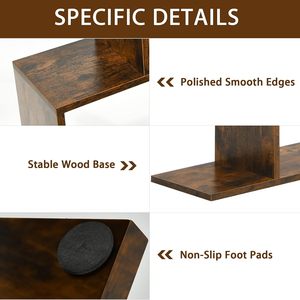 Étagère de rangement et de présentation <span class=keywords><strong>en</strong></span> bois à 6 niveaux, rustique, géométrique, moderne, <span class=keywords><strong>en</strong></span> forme de S, avec dispositif anti-renversement, pour salon et maison - Product Image 5