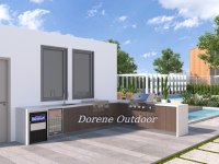 Cuisine extérieure haut de gamme résistante aux intempéries, espace culinaire toutes saisons, résistant au gel et aux rayons UV intenses