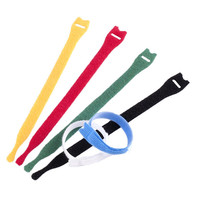 Stock en gros dos à dos crochet et boucle sangle attache colorée attaches de câble réutilisables bande élastique attaches de câble réglables