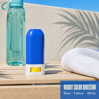 Flacon de déodorant bleu de 15 ml en PP PE, conteneur cosmétique rond avec bouchon à enfiler pour l'emballage des soins de la peau