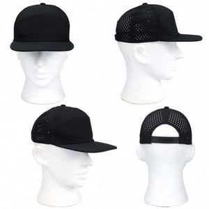 Wholesale Customizable 7-Panel Perforated <b>Flat</b> Brim Baseball <b>Hat</b> Unisex Sporty Street Mesh/Cotton Sports Snapback 5 Common Holes - Product Image 4