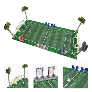 397 pièces MOC4171 Ensemble de blocs de construction en plastique ABS, Série Ville, Modèle de terrain de football, Scène sportive, Course de bataille, à assembler et collectionner, pour adolescents - Product Image 4