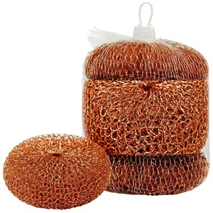 Éponges en cuivre PAMI résistantes et non rayantes pour casseroles et poêles, tampons à récurer réutilisables en laine de cuivre, ronds, épaisseur 1,5 pouce, lot de 4 - Product Image 4