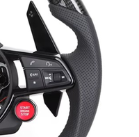 Volant en cuir semi-perforé et fibre de carbone avec LED pour Audi A3 A4 A5 A6 C6 C7 C8 B8 B9 RS3 RS5 RS7 S3 S4 S5 Q3 Q5 Q8 – Nouveauté