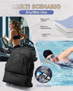 Anti Theft Lightweight Waterproof Zipper Travel Casual Sport Fitness <b>Gym</b> Laptop <b>Backpack</b> with Shoe Compartment for Men <b>Women</b> - Product Image 5