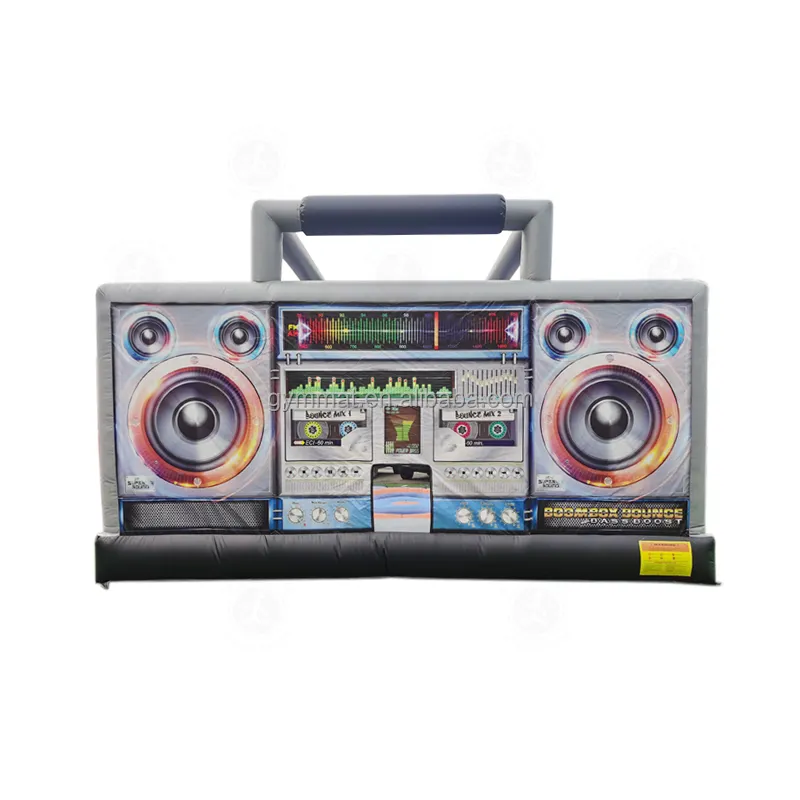 Retro Opblaasbare Boombox Bounce Huis Met Bluetooth Speakers & Led Verlichting Voor Party Verhuur Apparatuur Speelterrein