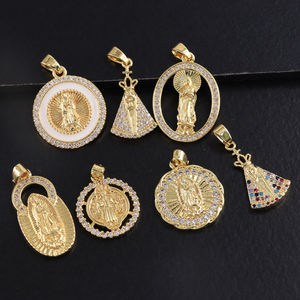 Gran oferta 14K Oro <span class=keywords><strong>De</strong></span> moda religiosa colgantes encantos <span class=keywords><strong>Virgen</strong></span> María <span class=keywords><strong>Virgen</strong></span> <span class=keywords><strong>De</strong></span> <span class=keywords><strong>Guadalupe</strong></span> collar medalla colgante joyería elegante - Product Image 4
