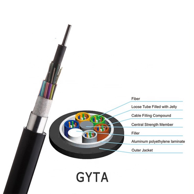 Stranded Loose Tube Armored Fiber Optic Cable GYTA Singlemode 4 8 12 24 48 Core Aerial Duct Optical Cable Price