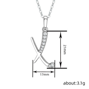 Collar con colgante de letra inicial, diseño de 26 letras del alfabeto, accesorio para el cuello de uso diario - Product Image 3