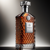 Rectangle Transparent 500ml/700ml Mini Bouteilles en Verre Plat pour Brandy pour Cognac Whisky Gin Tequila-Vide Spirit Vodka