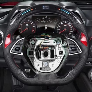 <span class=keywords><strong>Volante</strong></span> de cuero personalizado para Chevrolet Camaro Corvette C7 <span class=keywords><strong>Chevy</strong></span> ZL1 SS, <span class=keywords><strong>volante</strong></span> de fibra de carbono LED con fondo plano - Product Image 2