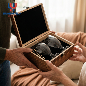 Copas <span class=keywords><strong>de</strong></span> Cristal con Tallo para Banquetes, para Cerveza, Jugo, Té Helado, Agua, con Abrebotellas en Caja <span class=keywords><strong>de</strong></span> Regalo <span class=keywords><strong>de</strong></span> Madera - Product Image 2