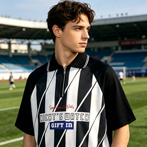 Camiseta Deportiva Polo de Manga Corta a Rayas para Hombre, con Cierre de Cremallera, Logotipo Personalizado, de Alta Calidad, para Uniformes de Equipo y Uso Diario - Product Image 5