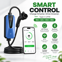 Chargeur portable pour véhicules électriques Type 1 J1772 3.84kW 7.6kW 9.6kW 11.5kW 16A 32A 40A 48A 240V WiFi Bluetooth IP65 Fournisseur OEM ODM