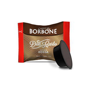 50 Capsule di Caffè Rosso Borbone DonCarlo Compatibili con LAVAZZA A MODO MIO, 0,14 g/Capsula - Product Image 1