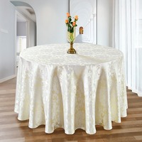 Nappe Jacquard personnalisée en gros nappe ronde ajustée en polyester nappes de mariage blanches pour événements