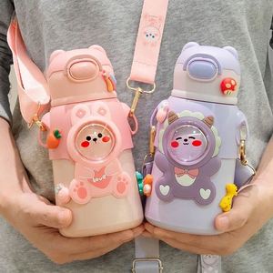 Children'S Cartoon 316 Insulated Stainless Vacuum <b>Flask</b> With Straw Cartoon Thermal Water <b>Bottle</b> Thermocup Drinkware - Product Image 5
