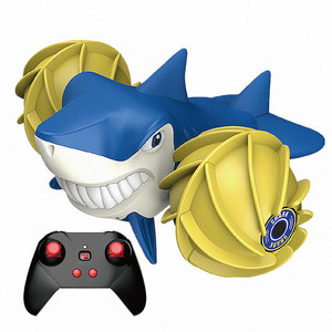 Voiture RC amphibie requin 2,4 GHz 1:16, véhicule acrobatique étanche terre et eau, retournement à 360°, rechargeable, jouet tout-terrain pour enfants, cadeau - Product Image 5