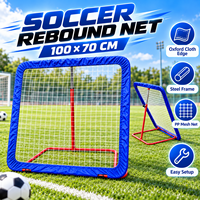 But de rebond de football portable avec cadre en acier et filet en PP pour entraînement individuel