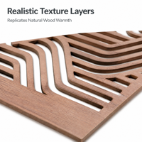 Mur-rideau en aluminium à plaque unique, personnalisé, moderne, avec gravure CNC, impression par transfert thermique et grain de bois 3D pour l'intérieur