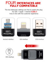 Flash Drive USB 3.0 OTG Tipe-C 4-in-1 Baru 16GB/64GB/128GB/256GB untuk iPhone Android PC