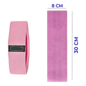 Bandes de résistance roses pour l'exercice, ensemble de 3 pièces, matériau en polyester, longueur de 30 cm, équipement de fitness unisexe, design uni - Product Image 1