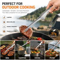 Pinces à barbecue en titane 237 mm, pinces de grillades légères en titane pur à 99,6 %, outil de cuisson pour le camping, accessoires de barbecue en plein air