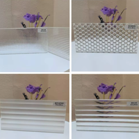 Verre décoratif à motifs cannelés ultra-blanc trempé pour porte de douche, cloison, porte de placard