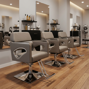 Sillón de Barbería Hidráulico Clásico Reclinable Marrón, Muebles de Salón, Equipo de Barbería - Product Image 3