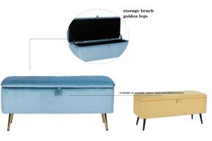 Pouf CARLFORD moderne et élégant, multifonctionnel, en tissu, avec rangement, pour chambre à coucher, vestibule, école et appartement, design d'accentuation - Product Image 2