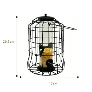 Comedero para Pájaros Colgante a Prueba de Ardillas, Elegante Comedero de Metal y Plástico Impermeable para Jardín con Asa de Alambre de Hierro - Product Image 6