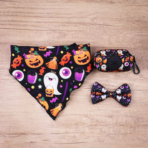 QQPETS ハロウィン犬用ハーネスリードセット カスタムロゴ サイズ調整可能 ステップイン式 ノープル ソフトメッシュポリエステルハーネス 快適パッド入り - Product Image 3