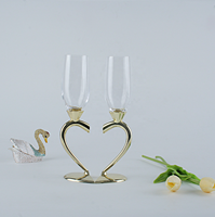 Vente en gros usine – Verres à champagne en forme de cœur populaires 2026, verres de couple de haute valeur, verres de toast de mariage