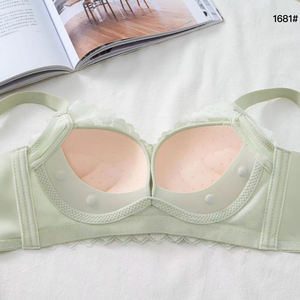 Soutien-gorge de luxe en dentelle florale pour <span class=keywords><strong>femme</strong></span>, en <span class=keywords><strong>latex</strong></span> de haute qualité, coupe profonde en V, dos nageur sexy, respirant, push-up, sans couture - Product Image 6