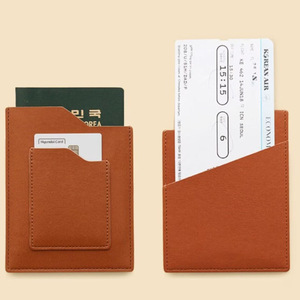 Porta pasaportes/bolsa de viaje de cuero PU estilo coreano, para documentos, tarjetas, billetes de avión y billetes de tren. - Product Image 1