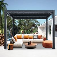 Pergola à lames orientables 10'x 10' en aluminium noir avec toit rigide pour patio