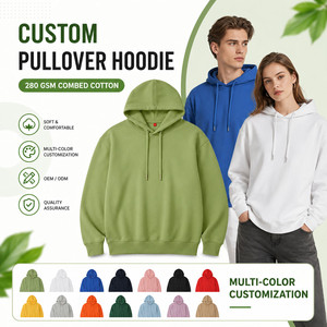 Sudadera con Capucha Personalizada con Logotipo, 280 GSM, Algodón Peinado, Unisex, Talla Grande, para Hombre y Mujer, Sudadera con Capucha Lisa, Venta al Por Mayor, OEM - Product Image 1