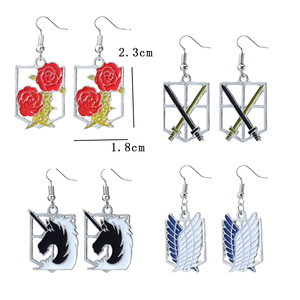 Pendientes con el Logotipo del Cuerpo de Investigación Gigante para el <span class=keywords><strong>Anime</strong></span> Surrounding Attack, Pendientes Alas de la Libertad, Pendientes de <span class=keywords><strong>los</strong></span> Cuatro Grandes Cuerpos - Product Image 3